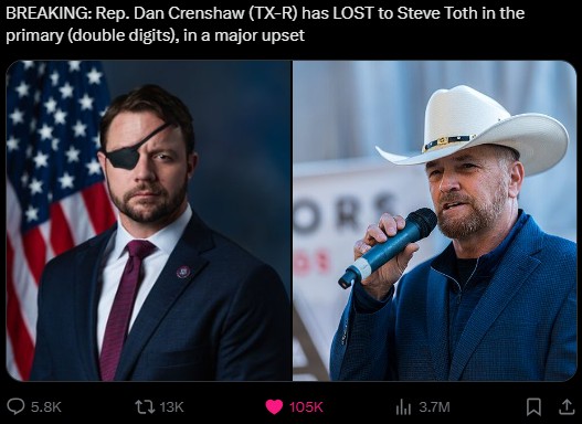 AWESOME! Deep State Dan Crenshaw will be gone