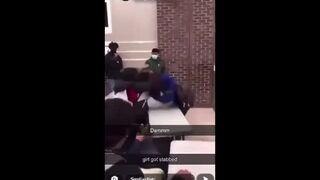 Girl Stabs Rival in High School Cafeteria 