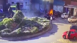 Car Bombing In Liverpool Shows Taxi Driver Miraculously Surviving Explosions