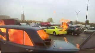 Car Erupts in Flames When Driver Uses Hand Sanitizer While Smoking a Cigarette