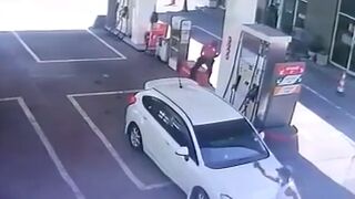 Execution at a Gas Station Caught on Camera - 2 Men Shot and Killed in the Car