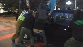 Black Lives Matter Protesters Attack a Car, Try and Rip the Driver Out