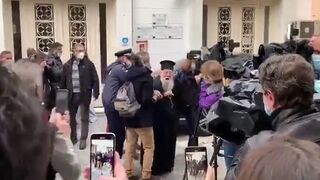 Elderly Priest is Slammed by Greek Cops During Protest.