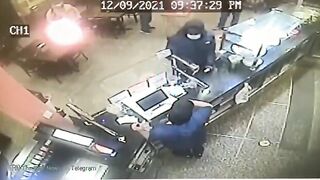 Teen Son of Philadelphia Pizza Shop Employee Shoots Robber During Struggle.