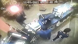 Teen Son of Philadelphia Pizza Shop Employee Shoots Robber During Struggle.