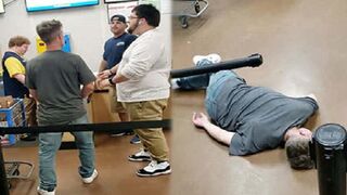 Walmart Customer Gets Knocked Out With A Mean Left Hook After Picking A Fight With The Wrong One!