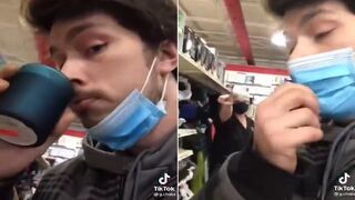Man Pulls His Mask Down For A Second To Smell A Scented Candle, All Hell Breaks Loose!