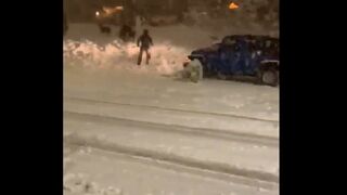 Drunk Seattle Woman Trying To Run Over Pedestrians For Hitting Her Car With A Snowball!