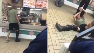 Drunk Tries to Trashes a Burger King, Employee's Have Other Ideas.
