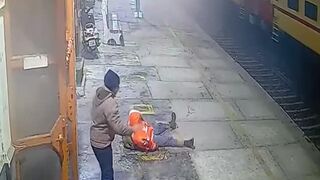 Insane Close Call: Railroad Worker Somehow Survives In Train Accident