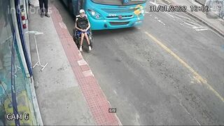 Dude In Wheelchair Hit by Bus In Brazil.