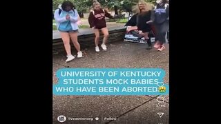 Teens Mock Anti-Abortion Sign, One Says She's Promising To Kill Her Baby When She Gets Pregnant.