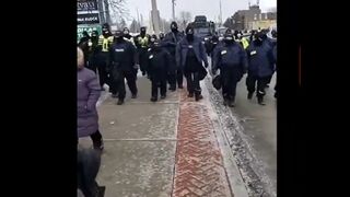 Watch as Trudeau's Stormtroopers Arrest Peaceful Protesters Near The Ambassador Bridge