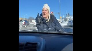 INSANE Karen Blocks a Driver Thinking She Was Part of the Protests!