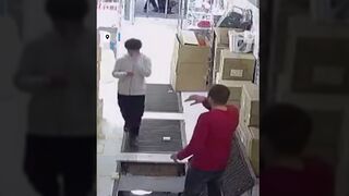 Kid Busy Texting On His Phone Falls 40 Feet Through A Storage Hatch At A Shopping Mall!