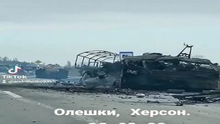 Devastating Footage Shows Massive Ukrainian Military Convoy Destroyed By Russian Airstrike