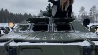 Ukrainian Tiktoker Shows People How To Drive Abandoned Russian Tanks!