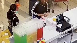 Dirtbag Woman Steals A Workers Entire Tip Jar!