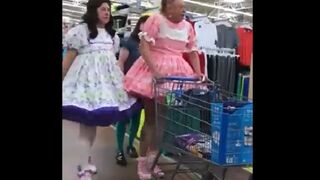 WTF? 3 Elderly Men Dressed as Little Girls Shop at Walmart
