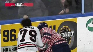 Minor League Hockey Player Covered In Blood after an Epic Heavyweight On-Ice Fight.