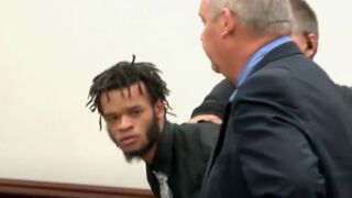 Court Cam: Convicted Murderer Punches & Spits On Court Officers!