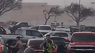Tornado in a Walmart Parking Lot in Texas, Sends Cars Hurling Through the Air and People Scrambling