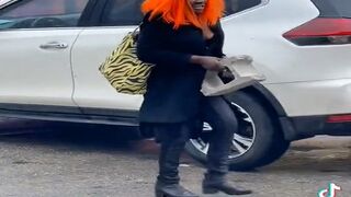 Crazy Orange Haired Woman, a Cinder Block and a Taxi...What Could Go Wrong?