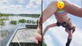 Boat Ride Gone Wrong, Almost Fed Herself To The Gators!