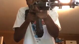 Wannabe Thug Accidentally Fires off a Round on IG Live
