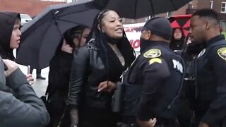 Cop Knocks The Female Right Out of Trans BLM Protestors Body