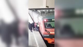 Woman Gets Leg Trapped In Train Door Before Being Dragged Across Platform At Moscow Station