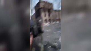 Russian Soldier Takes A Direct Hit From Explosion