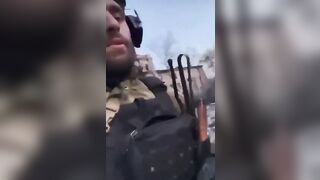 Russian Soldier Takes A Direct Hit From Explosion