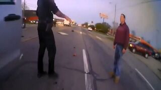 Suicidal Man Crashes Head-On Into a Semi, Then Pulls Knife on Cops.