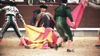 Mexican Bullfighter Arturo Gilio Is Gored by Bull In Spain