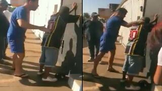 Husband Humiliates a Man After Catching Him Trying To Rob His Wife.