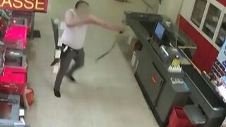 Shocking Footage Show Man With Bow & Arrow Goin on Rampage in a Norwegian Supermarket