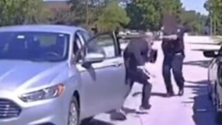 Car Randomly Pulls Up Next To A Cop, Driver Jumps Out with an Ax
