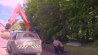 Vermont Man Tries Taking out Police with Excavator