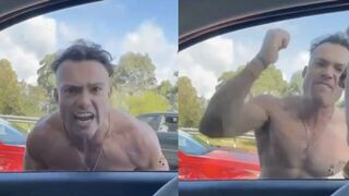 Unhinged Roid Raging Man Breaks Car Window with His Bare Hand!
