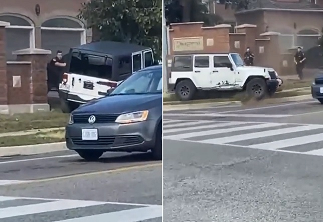 Wild Video Shows Police Trying To Stop Jeep As It Rams House, Cars And ...