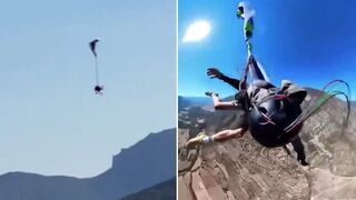 How'd He Stay Calm? Watch What Happens When his Chute Tangles... (2 Angles)