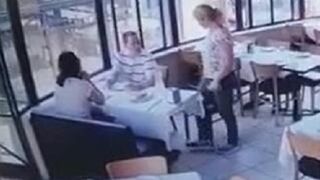 Wife Confronts Her Husband then Beats Him after Catching Him with Another Woman at Restaurant!