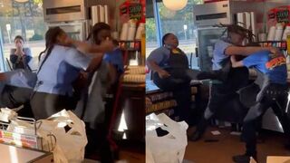 Waffle House Employee Gets Punched While Trying To Break up a Fight Between Her Coworkers!