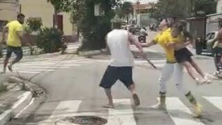 Man Trying To Attack Woman's Husband Gets What's Coming To Him!