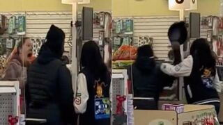 Woman Smacked With a Bucket After Acting Reckless With a Couple at Dollar Tree!
