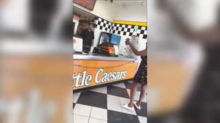 Thug Karen Acting Stupid Over a Little Caesars Pizza