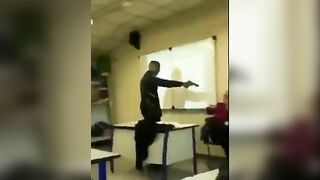 Student Points Gun at Teacher in Class!