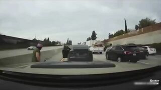Road Raging, Pipe-Wielding Tesla Driver Smashes Cars.