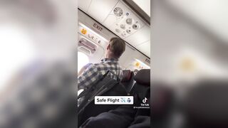 Dude Making Sure He's on the Safest Flight Ever... Bruh?